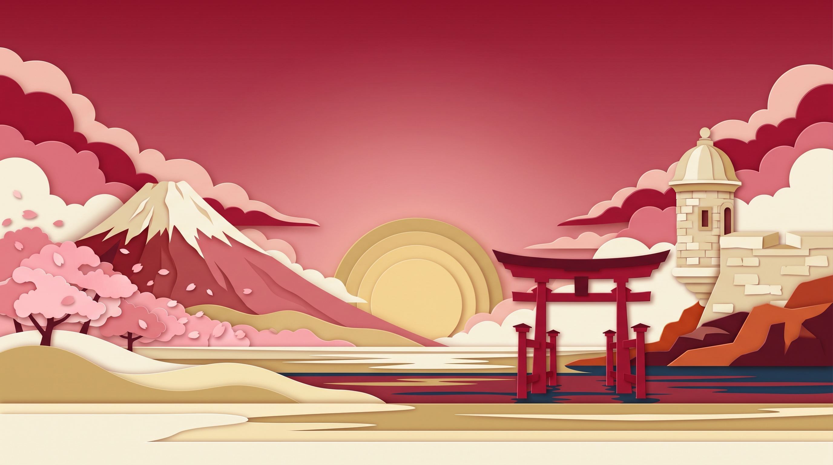 Kipferl Breakfast — Mount Fuji, torii gate and La Garita del Diablo at dawn